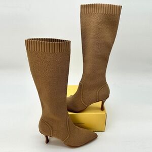 Womens Heeled Long Boots Cosy Island BelleVoyage Size 6.5 Fly Woven Stiletto NEW